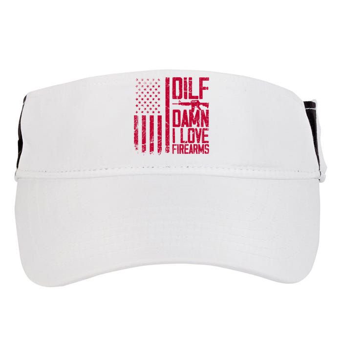 Gun American Flag Dilf Damn I Love Firearms Adult Drive Performance Visor