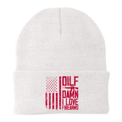 Gun American Flag Dilf Damn I Love Firearms Beanie
