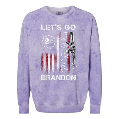 Gun American Flag Patriots Lets Go Brandon Colorblast Crewneck Sweatshirt