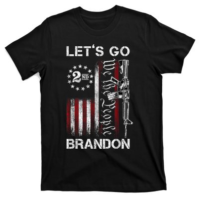 Gun American Flag Patriots Lets Go Brandon T-Shirt