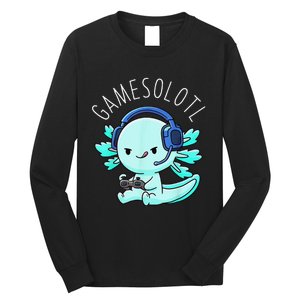 Gamesolotl Axolotl Fish Gamer Gaming Anime Lizard Video Game Long Sleeve Shirt