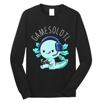 Gamesolotl Axolotl Fish Gamer Gaming Anime Lizard Video Game Long Sleeve Shirt