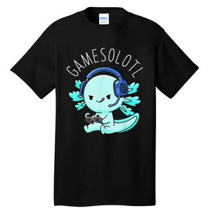 Gamesolotl Axolotl Fish Gamer Gaming Anime Lizard Video Game Tall T-Shirt