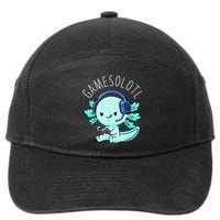 Gamesolotl Axolotl Fish Gamer Gaming Anime Lizard Video Game 7-Panel Snapback Hat