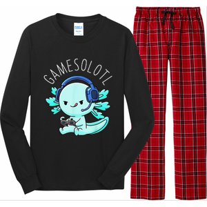 Gamesolotl Axolotl Fish Gamer Gaming Anime Lizard Video Game Long Sleeve Pajama Set