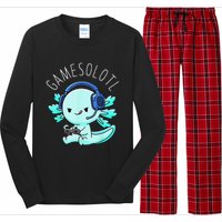 Gamesolotl Axolotl Fish Gamer Gaming Anime Lizard Video Game Long Sleeve Pajama Set