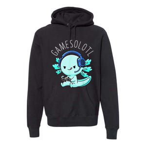 Gamesolotl Axolotl Fish Gamer Gaming Anime Lizard Video Game Premium Hoodie