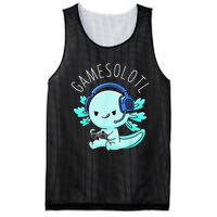 Gamesolotl Axolotl Fish Gamer Gaming Anime Lizard Video Game Mesh Reversible Basketball Jersey Tank