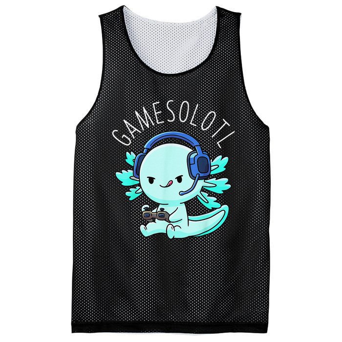 Gamesolotl Axolotl Fish Gamer Gaming Anime Lizard Video Game Mesh Reversible Basketball Jersey Tank