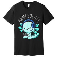 Gamesolotl Axolotl Fish Gamer Gaming Anime Lizard Video Game Premium T-Shirt