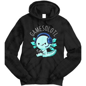 Gamesolotl Axolotl Fish Gamer Gaming Anime Lizard Video Game Tie Dye Hoodie