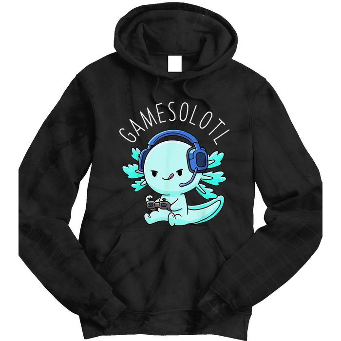 Gamesolotl Axolotl Fish Gamer Gaming Anime Lizard Video Game Tie Dye Hoodie