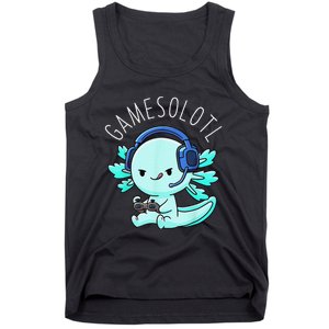 Gamesolotl Axolotl Fish Gamer Gaming Anime Lizard Video Game Tank Top