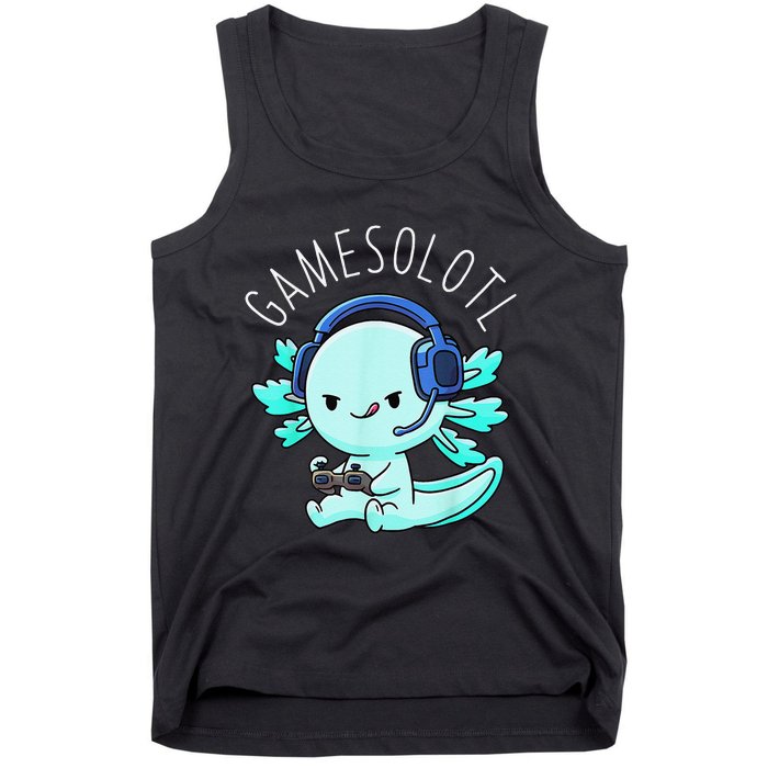 Gamesolotl Axolotl Fish Gamer Gaming Anime Lizard Video Game Tank Top