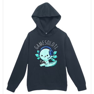 Gamesolotl Axolotl Fish Gamer Gaming Anime Lizard Video Game Urban Pullover Hoodie