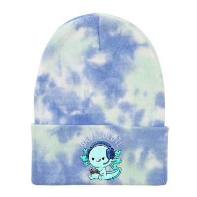 Gamesolotl Axolotl Fish Gamer Gaming Anime Lizard Video Game Tie Dye 12in Knit Beanie