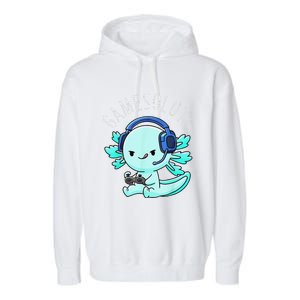 Gamesolotl Axolotl Fish Gamer Gaming Anime Lizard Video Game Garment-Dyed Fleece Hoodie