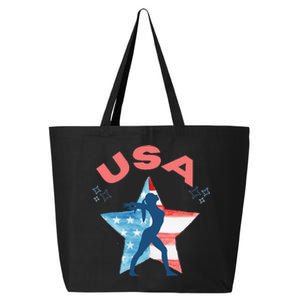 Gymnastics American Flag Star Patriotic Usa Gymnast 25L Jumbo Tote