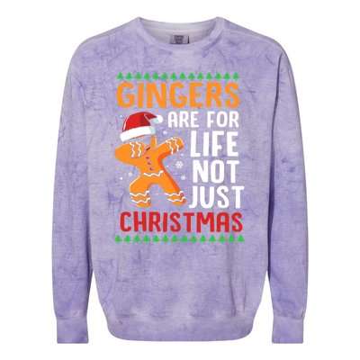 Gingers Are For Life Not Just Christmas Dabbing Gingerbread Gift Colorblast Crewneck Sweatshirt