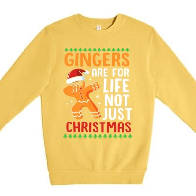 Gingers Are For Life Not Just Christmas Dabbing Gingerbread Gift Premium Crewneck Sweatshirt