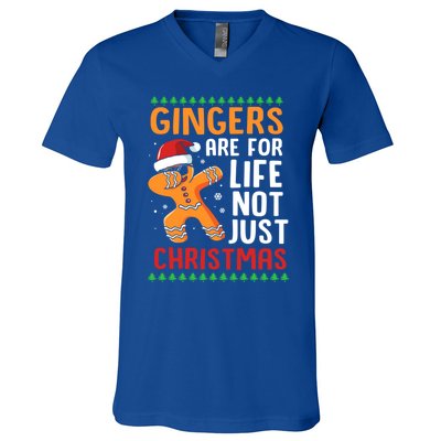 Gingers Are For Life Not Just Christmas Dabbing Gingerbread Gift V-Neck T-Shirt