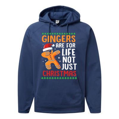 Gingers Are For Life Not Just Christmas Dabbing Gingerbread Gift Performance Fleece Hoodie