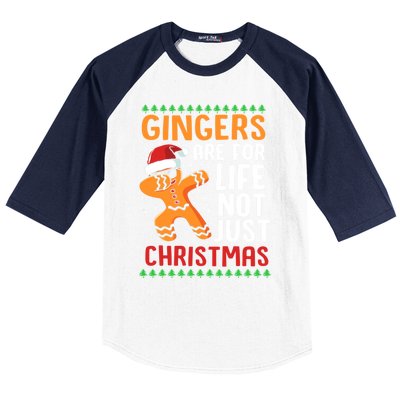 Gingers Are For Life Not Just Christmas Dabbing Gingerbread Gift Baseball Sleeve Shirt