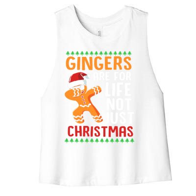 Gingers Are For Life Not Just Christmas Dabbing Gingerbread Gift Women's Racerback Cropped Tank