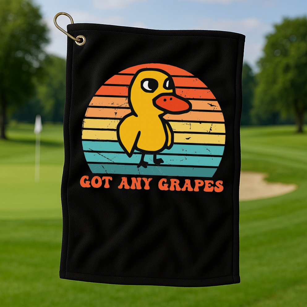 Got Any Grapes Duck Vintage Design Golf Towel