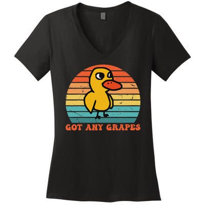Got Any Grapes Duck Vintage Design Women's V-Neck T-Shirt