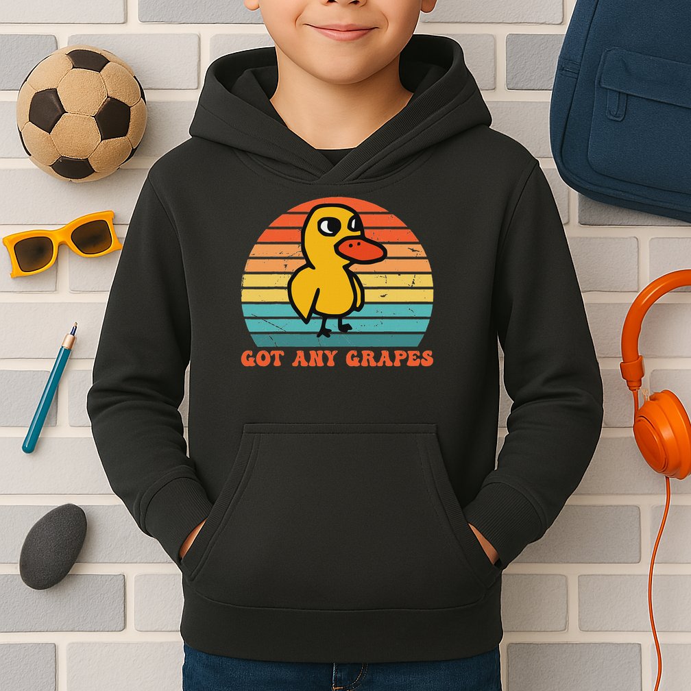 Got Any Grapes Duck Vintage Design Kids Hoodie