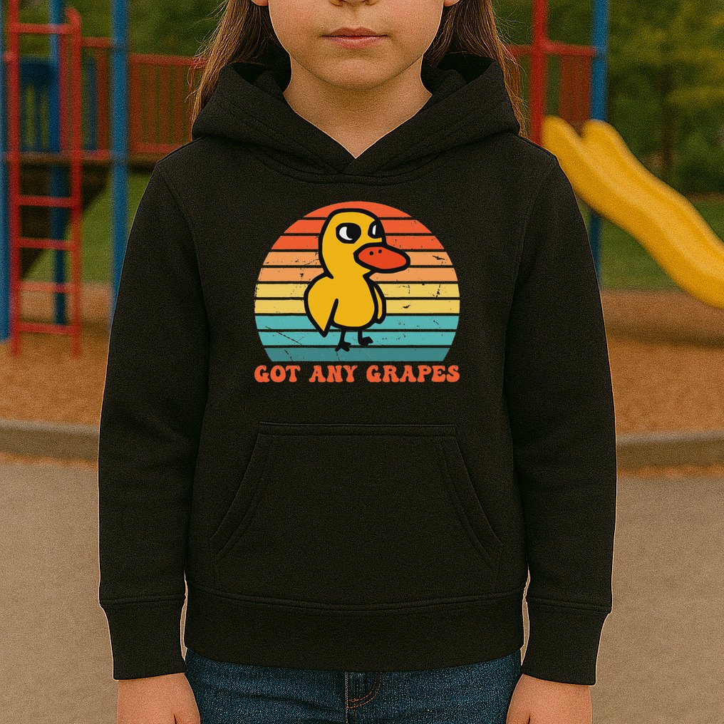 Got Any Grapes Duck Vintage Design Kids Hoodie