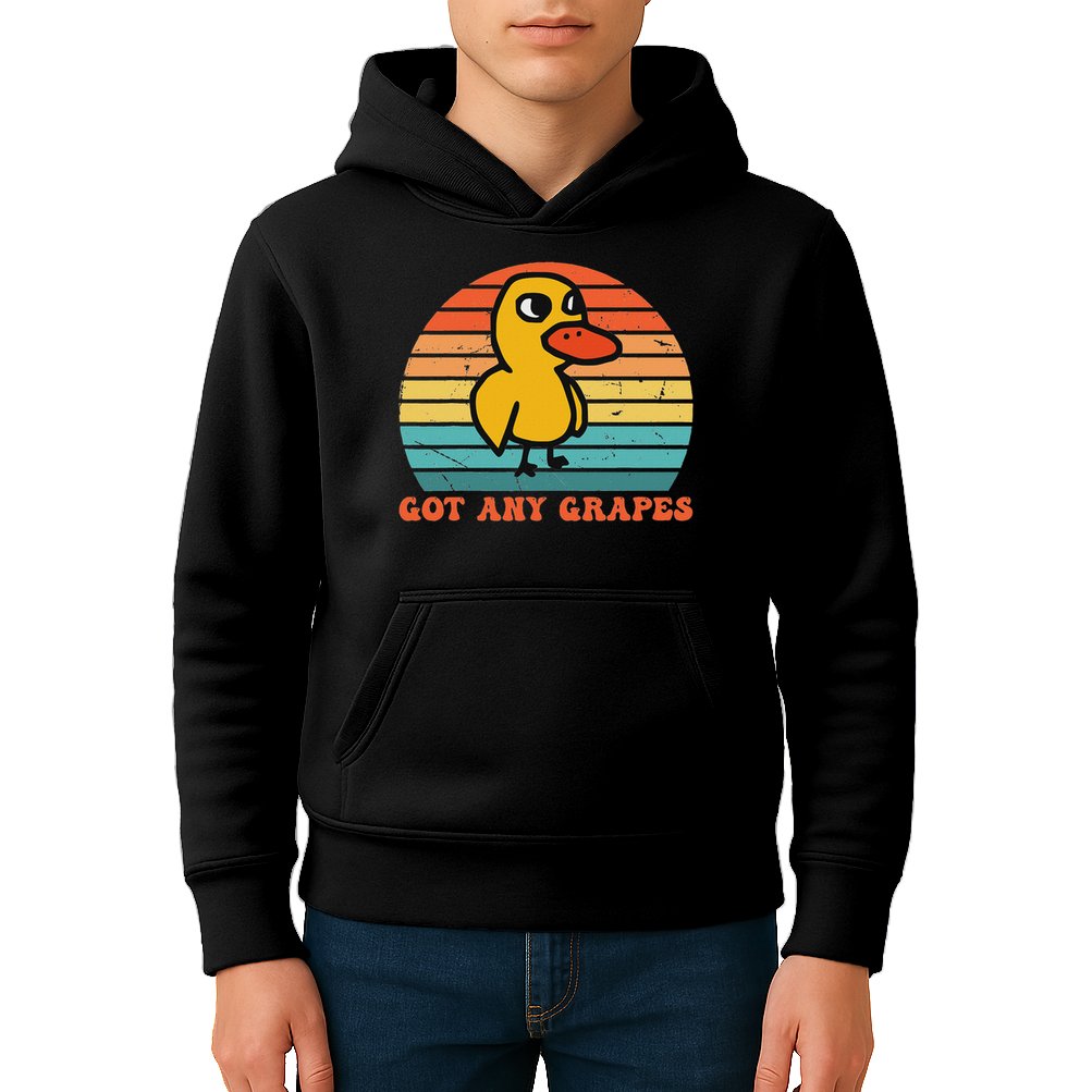 Got Any Grapes Duck Vintage Design Kids Hoodie