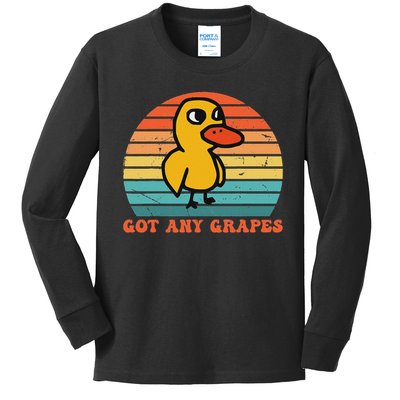 Got Any Grapes Duck Vintage Design Kids Long Sleeve Shirt