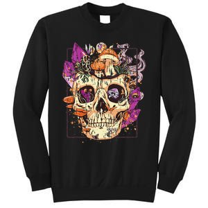 Goblincore Aesthetic. Grunge Moon Crystals Mushrooms Skull Sweatshirt