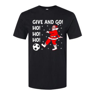 Give And Go Ho Ho Ho Funny Santa Soccer Player Football Fan Gift Softstyle® CVC T-Shirt