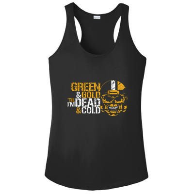 Green And Gold 'Til I'm Dead And Cold Packers Unisex TShirt Ladies PosiCharge Competitor Racerback Tank