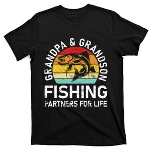 Grandpa And Grandson Fishing Partners For Life Fisherman T-Shirt