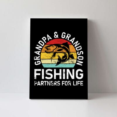 Grandpa And Grandson Fishing Partners For Life Fisherman Canvas