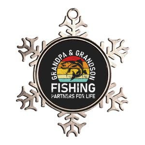 Grandpa And Grandson Fishing Partners For Life Fisherman Metallic Star Ornament