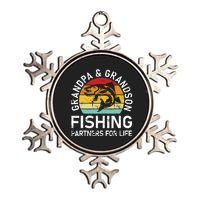 Grandpa And Grandson Fishing Partners For Life Fisherman Metallic Star Ornament