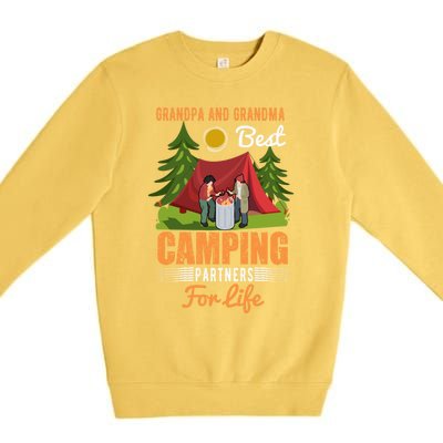 Grandpa And Grandma Best Camping Partners For Life Meaningful Gift Premium Crewneck Sweatshirt