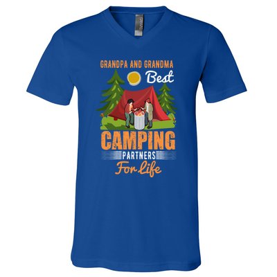 Grandpa And Grandma Best Camping Partners For Life Meaningful Gift V-Neck T-Shirt