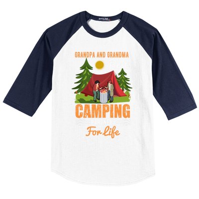 Grandpa And Grandma Best Camping Partners For Life Meaningful Gift Baseball Sleeve Shirt