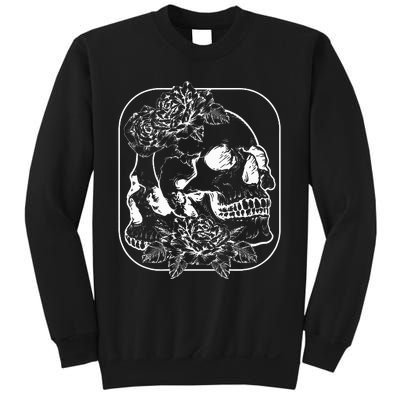 Grunge Aesthetic Goth Gothic Skull Fairycore Roses Sweatshirt