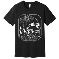 Grunge Aesthetic Goth Gothic Skull Fairycore Roses Premium T-Shirt