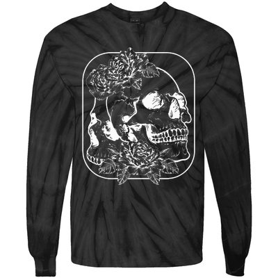 Grunge Aesthetic Goth Gothic Skull Fairycore Roses Tie-Dye Long Sleeve Shirt