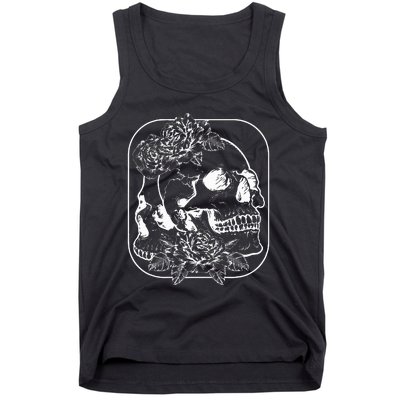 Grunge Aesthetic Goth Gothic Skull Fairycore Roses Tank Top