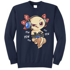 Gaming Axolotl Gamers Kawaii Video Game Funny Animal Tall Sweatshirt