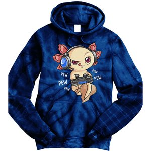 Gaming Axolotl Gamers Kawaii Video Game Funny Animal Tie Dye Hoodie